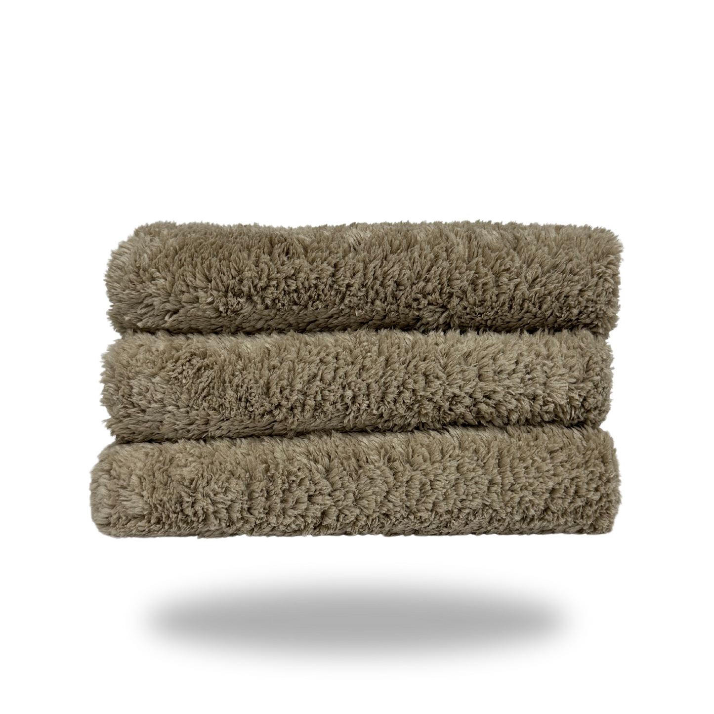 Tan 600 GSM Edgeless Microfiber Buffing Towels (Pack of 12)