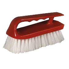 6" Synthetic Iron Style Scrub Brush, Red