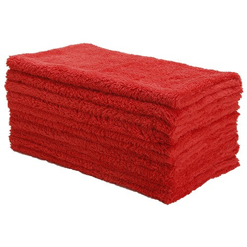 Red Edgeless Polishing/Buffing Microfiber Towels (Pack of 12)